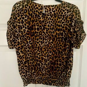 MICHAEL KORS
Leopard-Print Peasant Top size med
New with tags  retails for $78